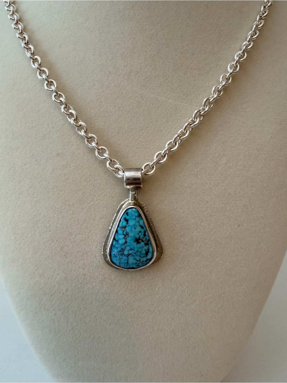 Tony Sanchez Turquoise Sterling Silver Handmade Necklace